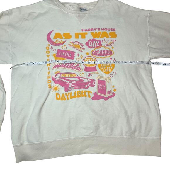 Harry’s House Sweatshirt Beige As It Was Crewneck Graphic Pullover Size Large - Picture 10 of 12